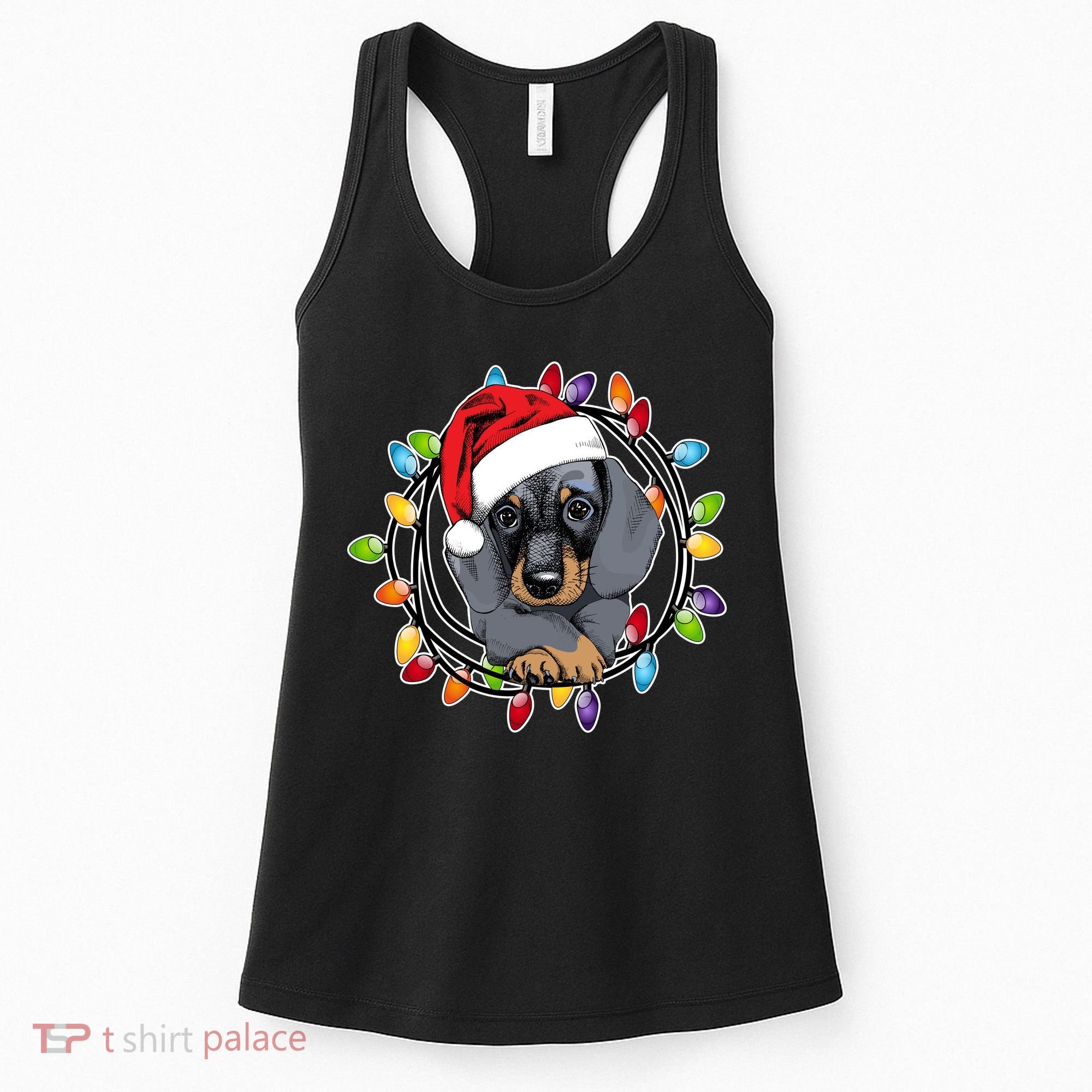 Christmas Dachshund Lights Women's Tank Top