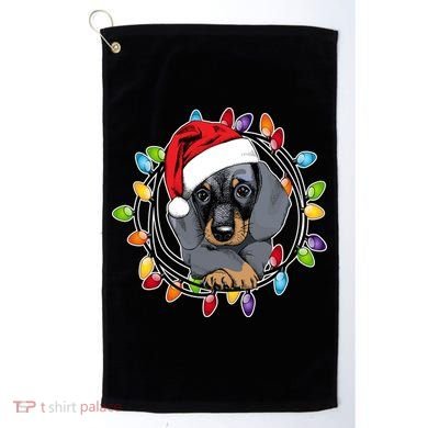 Christmas Dachshund Lights Golf Towel