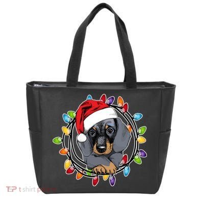 Christmas Dachshund Lights Tote Bag
