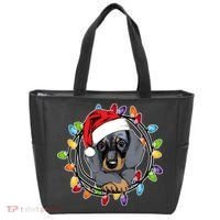 Christmas Dachshund Lights Tote Bag thumb 0