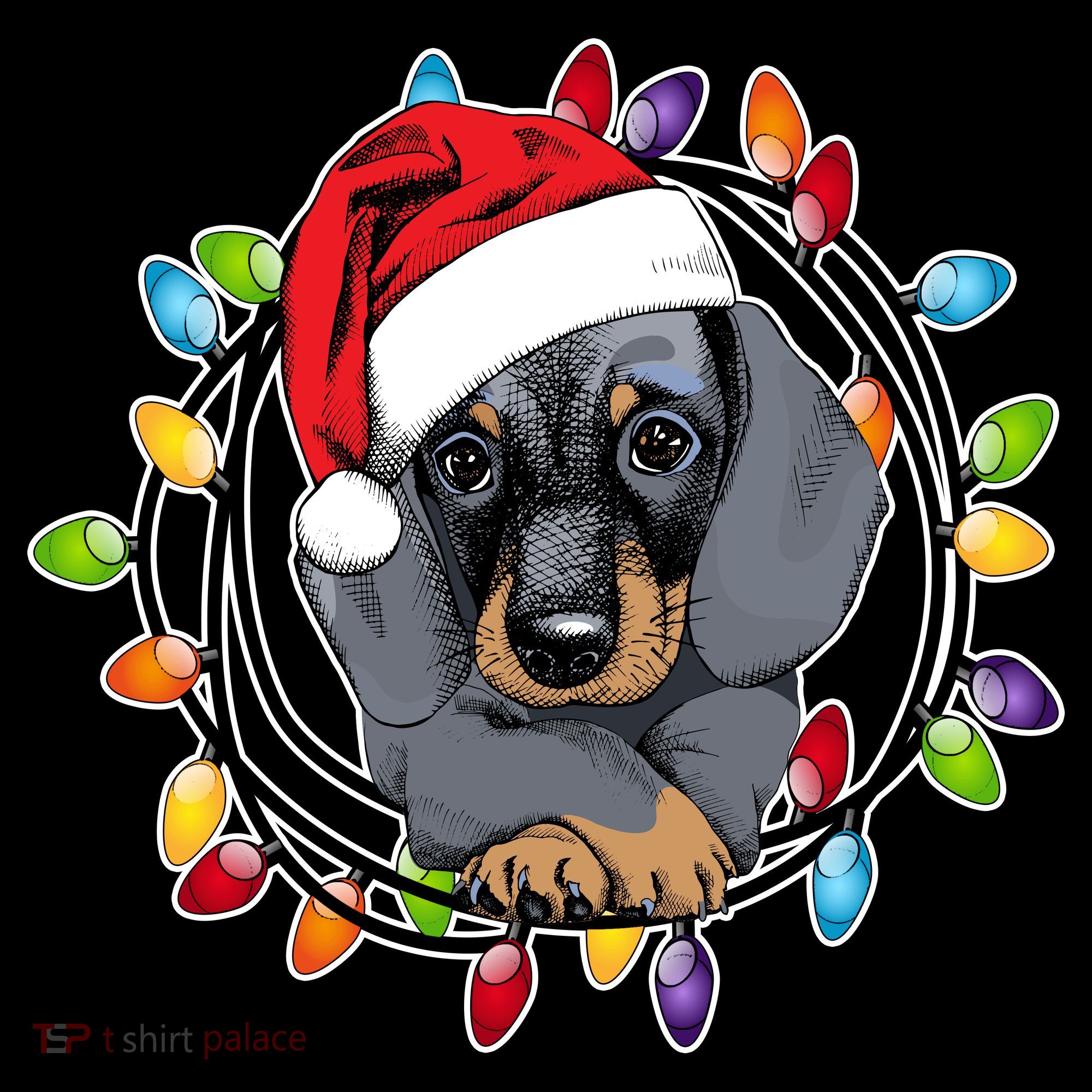 Christmas Dachshund Lights Tote Bag