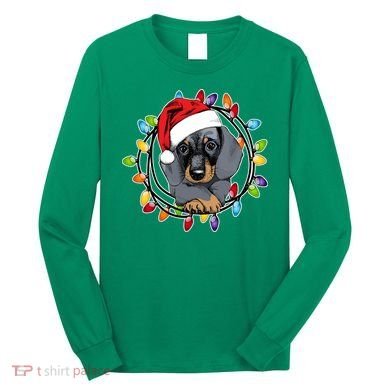 Christmas Dachshund Lights Long Sleeve Shirt