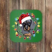 Christmas Dachshund Lights Coaster thumb 0