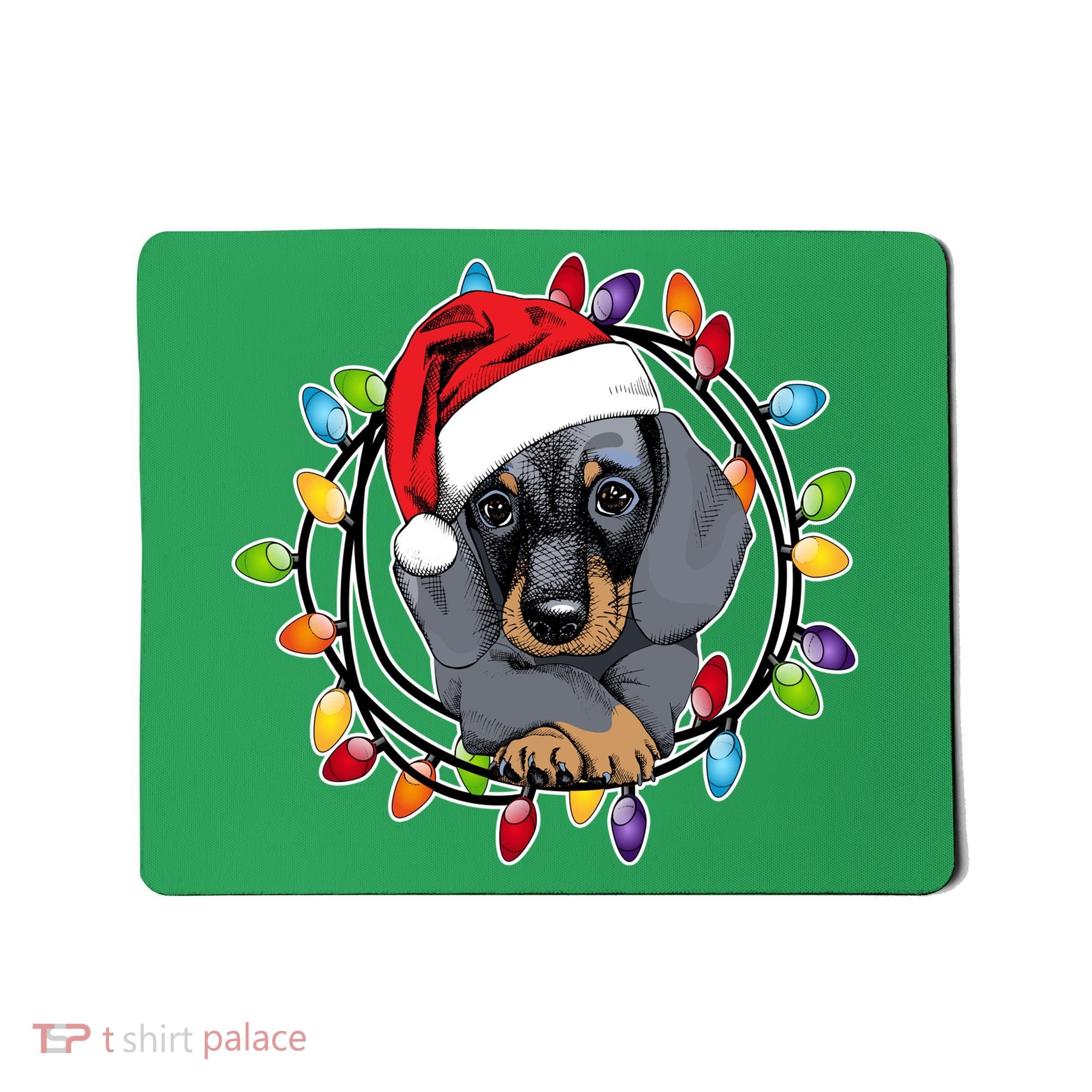 Christmas Dachshund Lights Mousepad