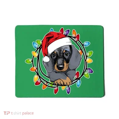 Christmas Dachshund Lights Mousepad