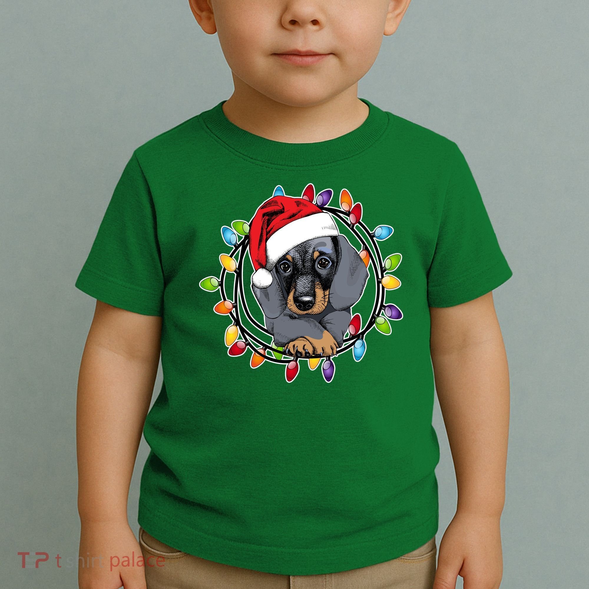 Christmas Dachshund Lights Toddler T-Shirt