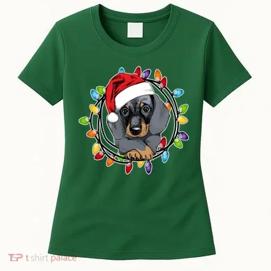 Christmas Dachshund Lights Women's T-Shirt