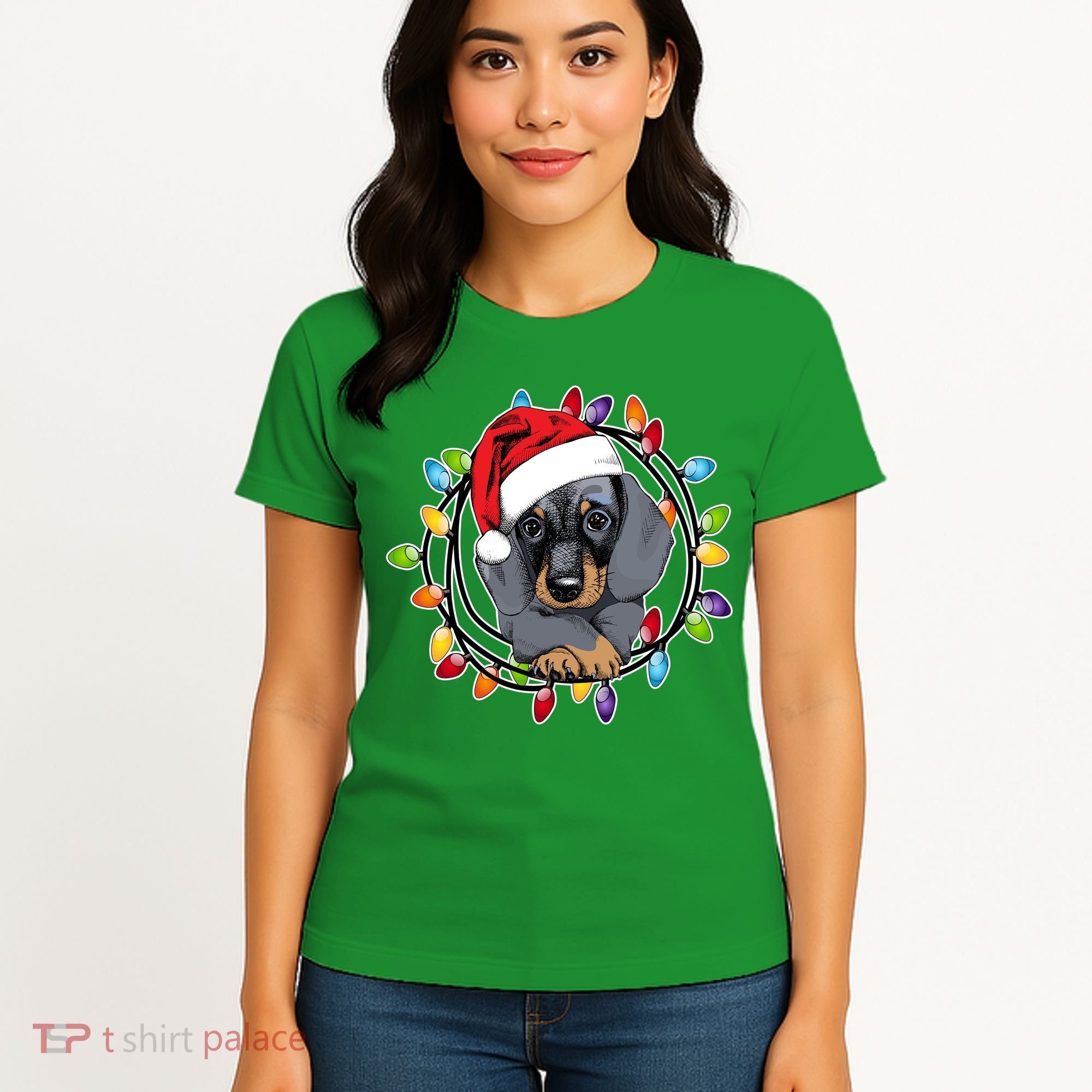 Christmas Dachshund Lights Women's T-Shirt