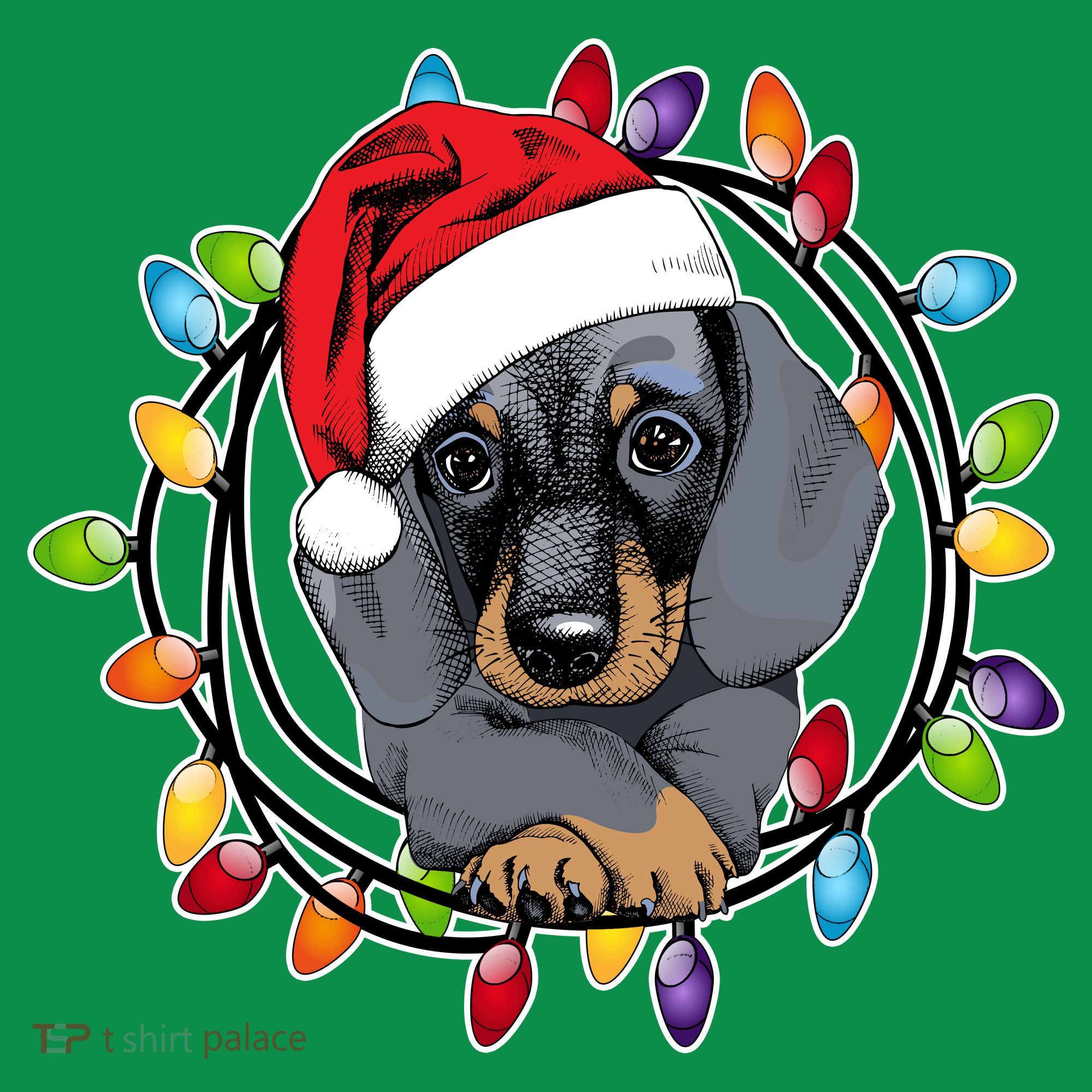 Christmas Dachshund Lights Kids Sweatshirt