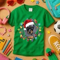 Christmas Dachshund Lights Kids T-Shirt thumb 3