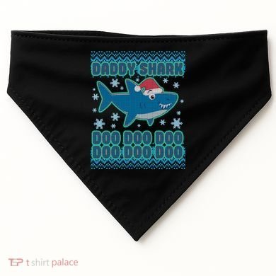 Christmas Daddy Shark Doo Doo Doo USA-Made Doggie Bandana