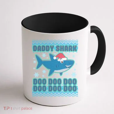 Christmas Daddy Shark Doo Doo Doo Coffee Mug back