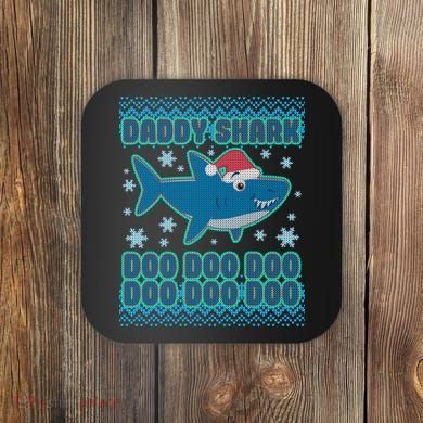 Christmas Daddy Shark Doo Doo Doo Coaster