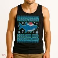 Christmas Daddy Shark Doo Doo Doo Tank Top thumb 3