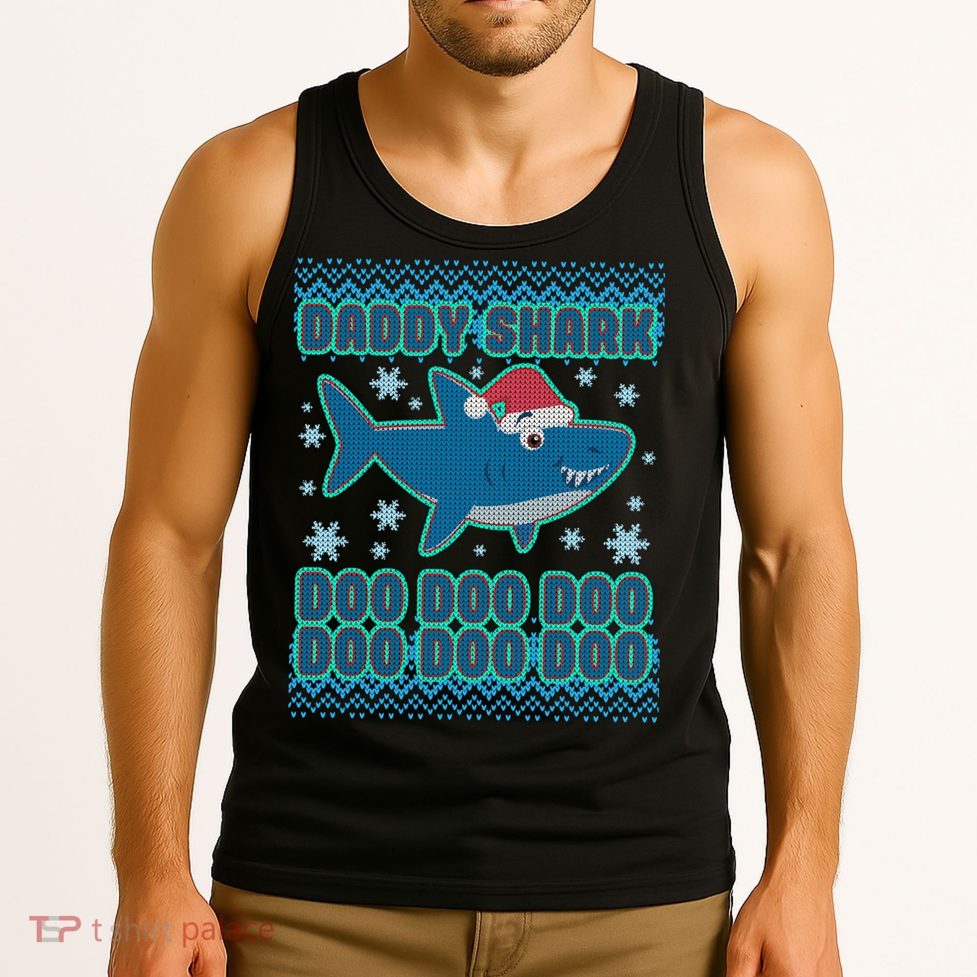 Christmas Daddy Shark Doo Doo Doo Tank Top