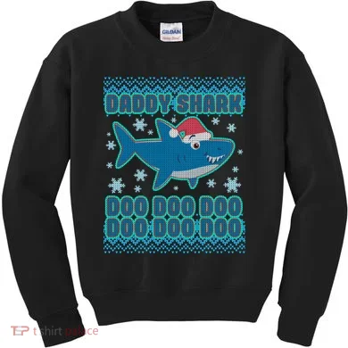 Christmas Daddy Shark Doo Doo Doo Kids Sweatshirt