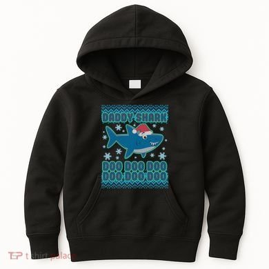 Christmas Daddy Shark Doo Doo Doo Kids Hoodie