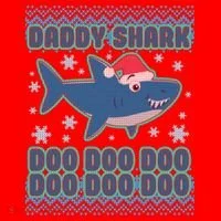 Christmas Daddy Shark Doo Doo Doo Santa Hat thumb 1