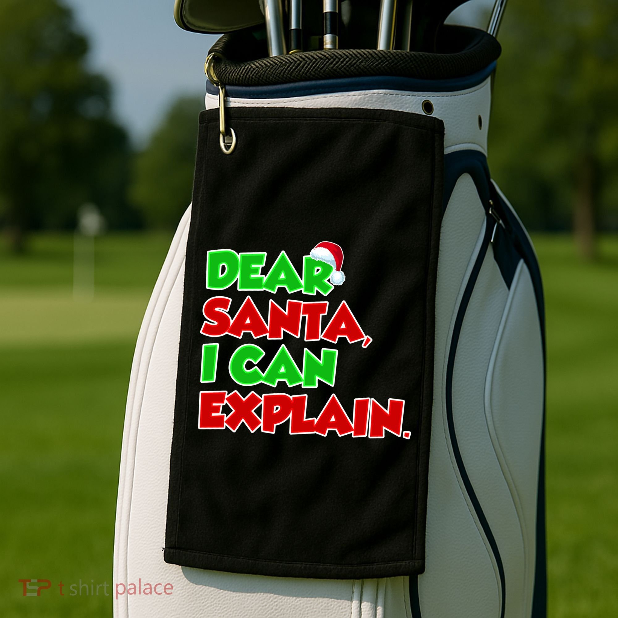 Christmas Dear Santa I Can Explain Golf Towel
