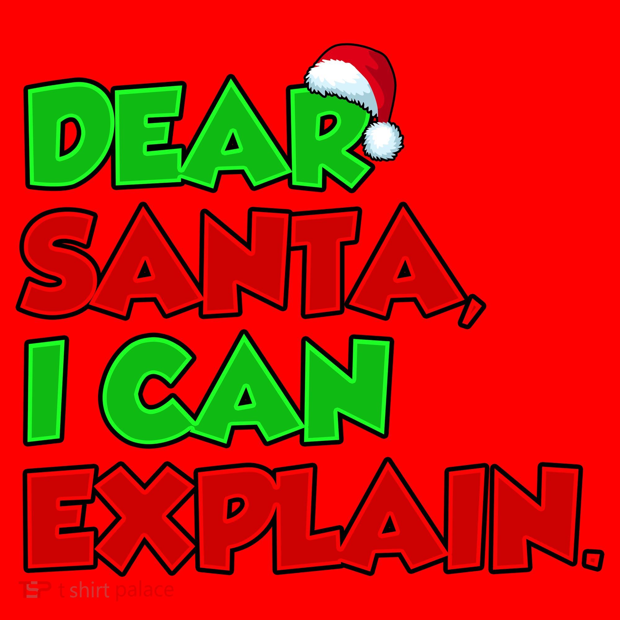 Christmas Dear Santa I Can Explain Santa Hat