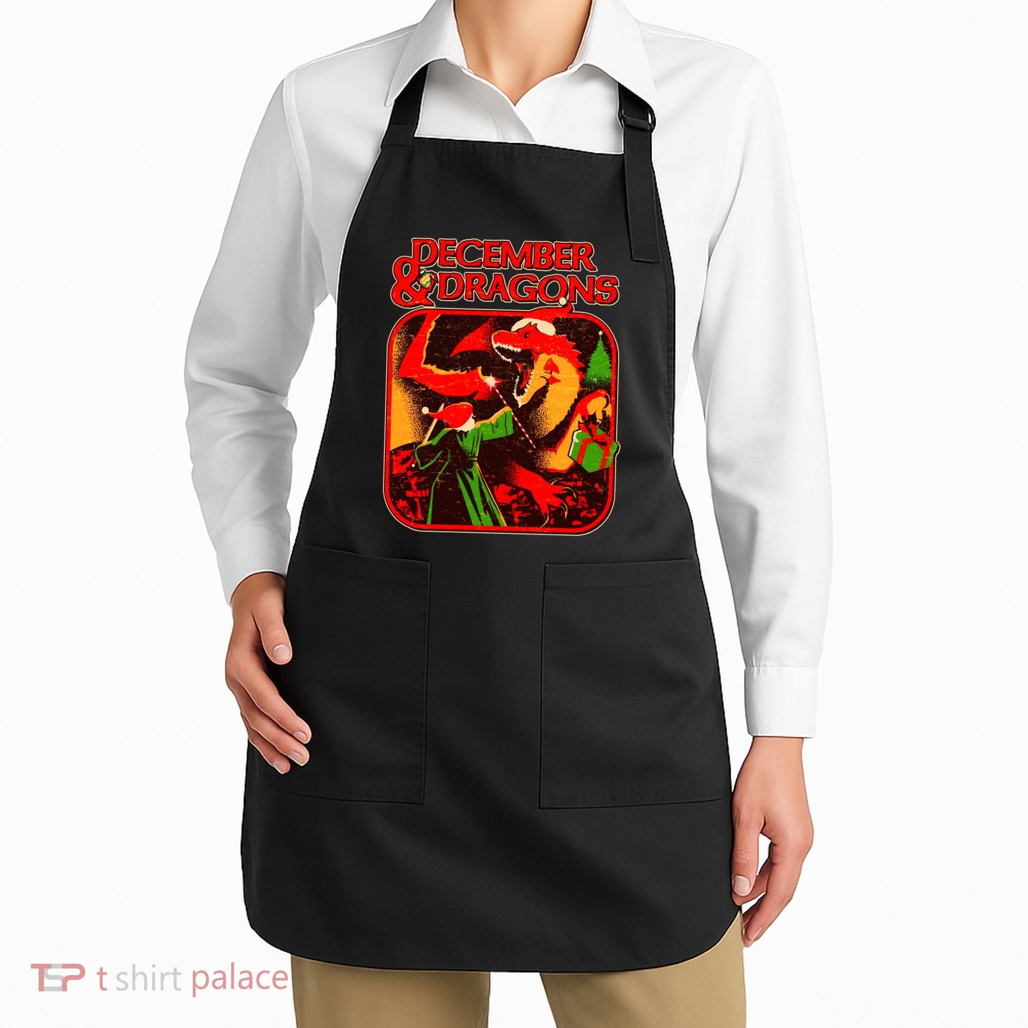 Christmas December & Dragons Apron