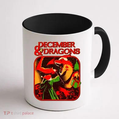 Christmas December & Dragons Coffee Mug back