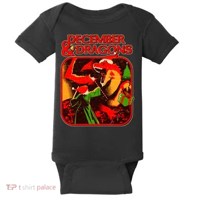 Christmas December & Dragons Baby Bodysuit