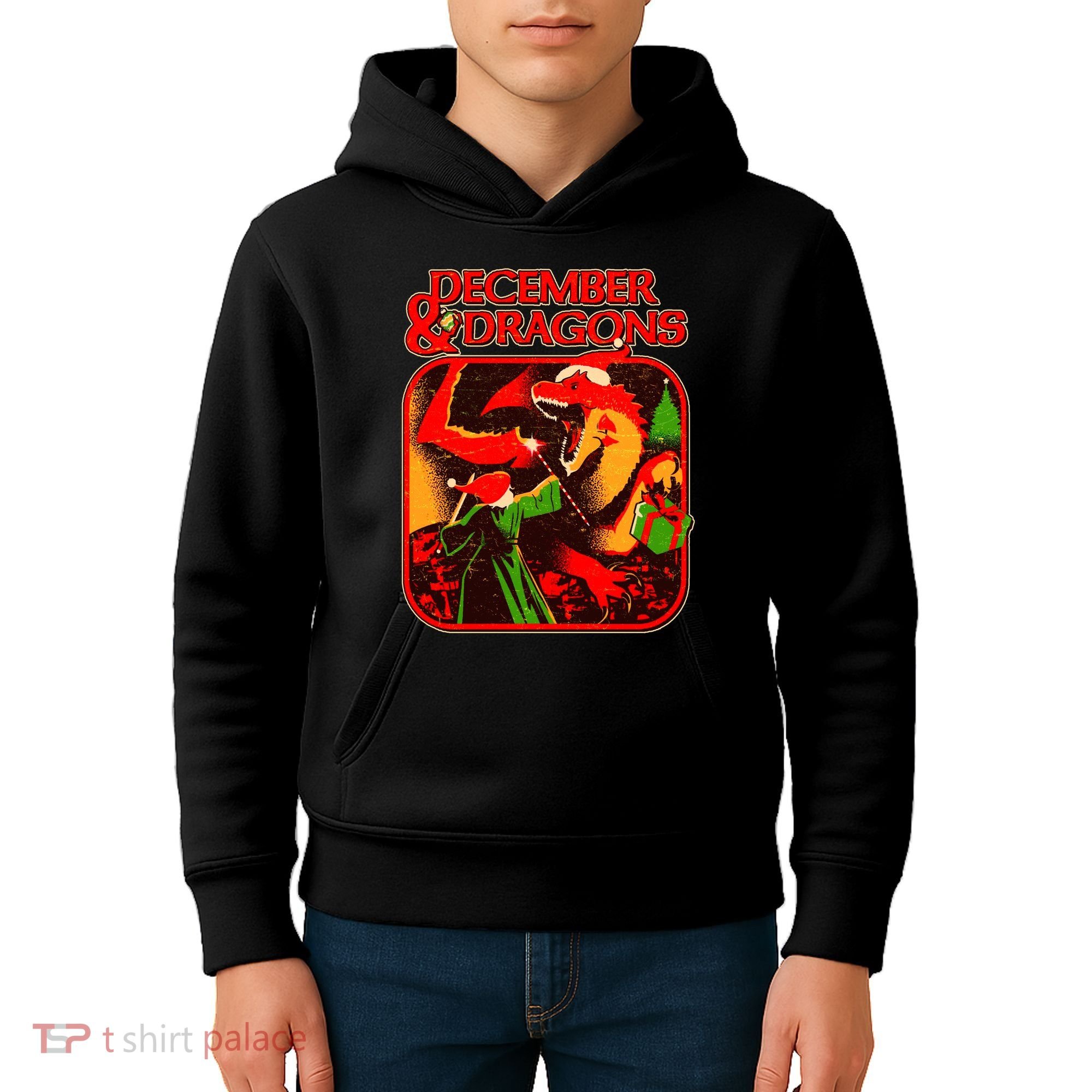 Christmas December & Dragons Kids Hoodie