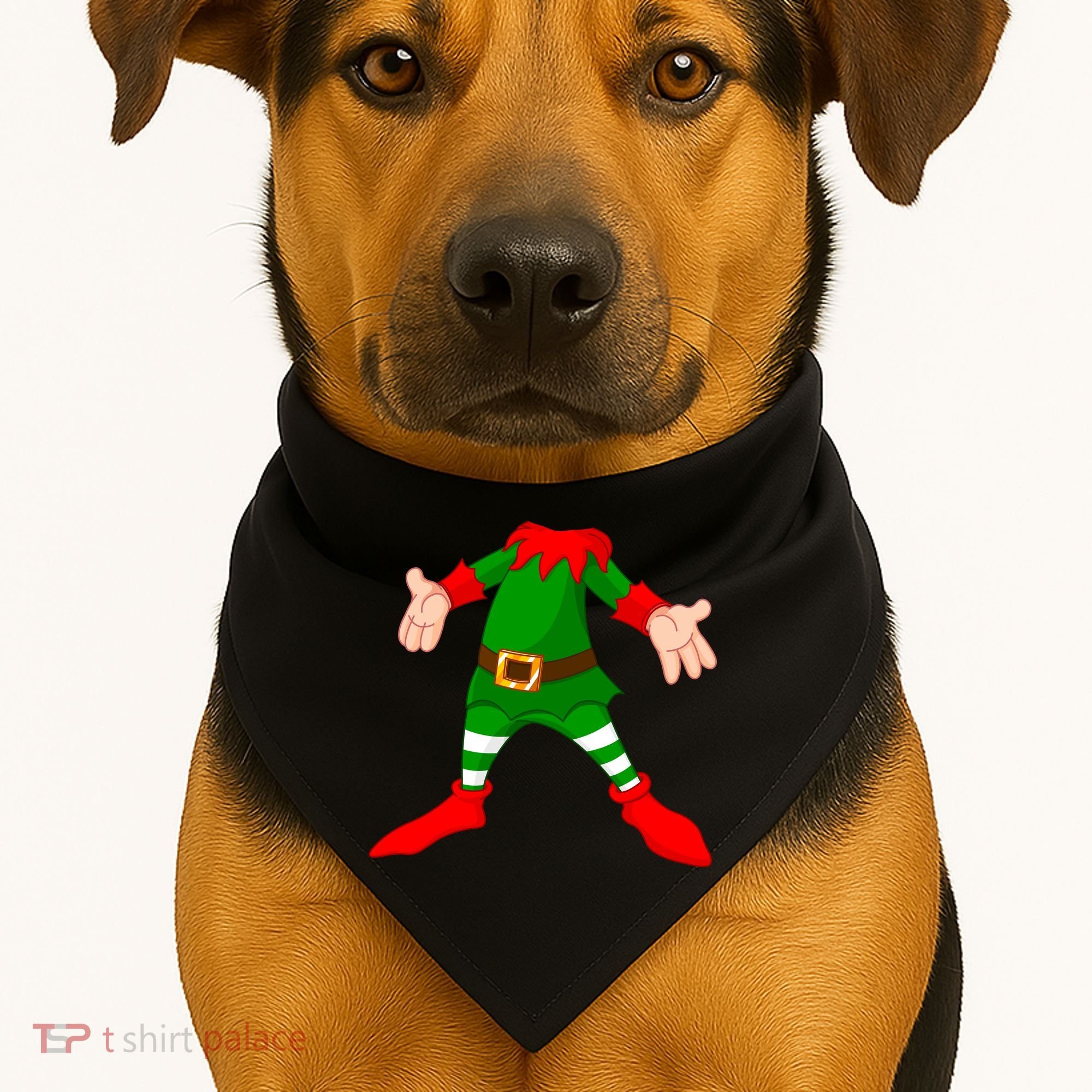 Christmas Elf Big Head Suit USA-Made Doggie Bandana