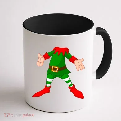 Christmas Elf Big Head Suit Coffee Mug back