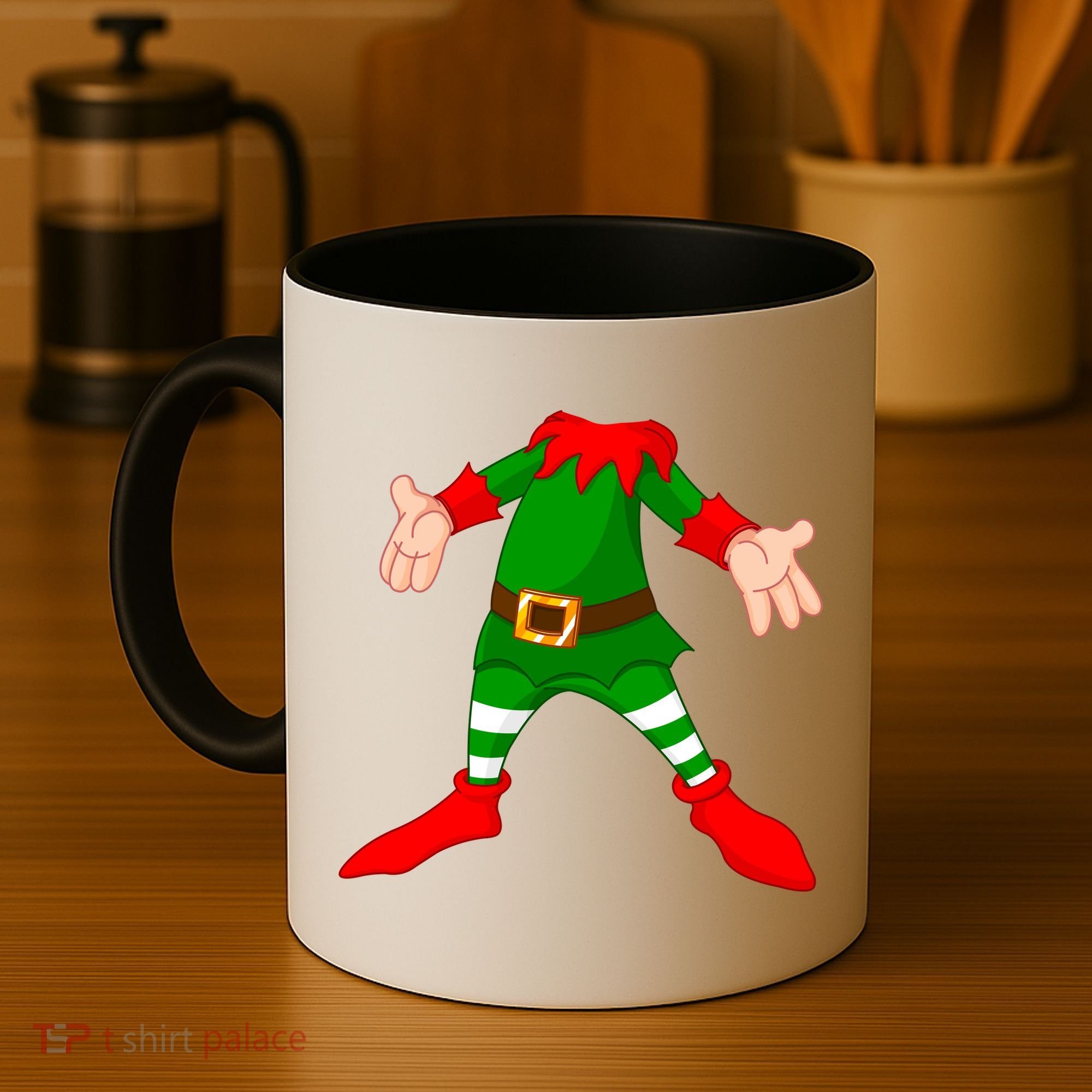 Christmas Elf Big Head Suit Coffee Mug