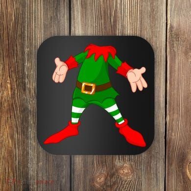 Christmas Elf Big Head Suit Coaster