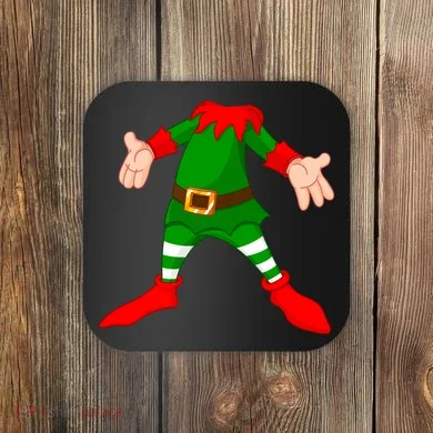 Christmas Elf Big Head Suit Coaster