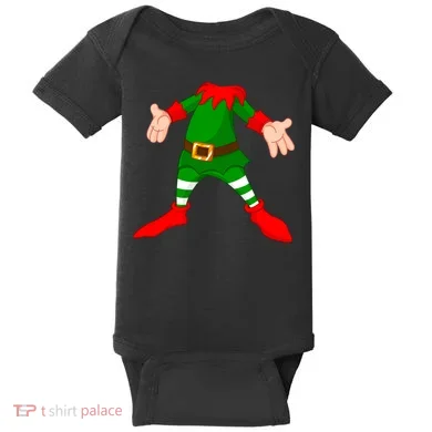 Christmas Elf Big Head Suit Baby Bodysuit
