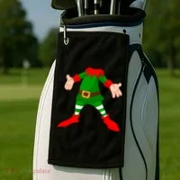 Christmas Elf Big Head Suit Golf Towel thumb 2