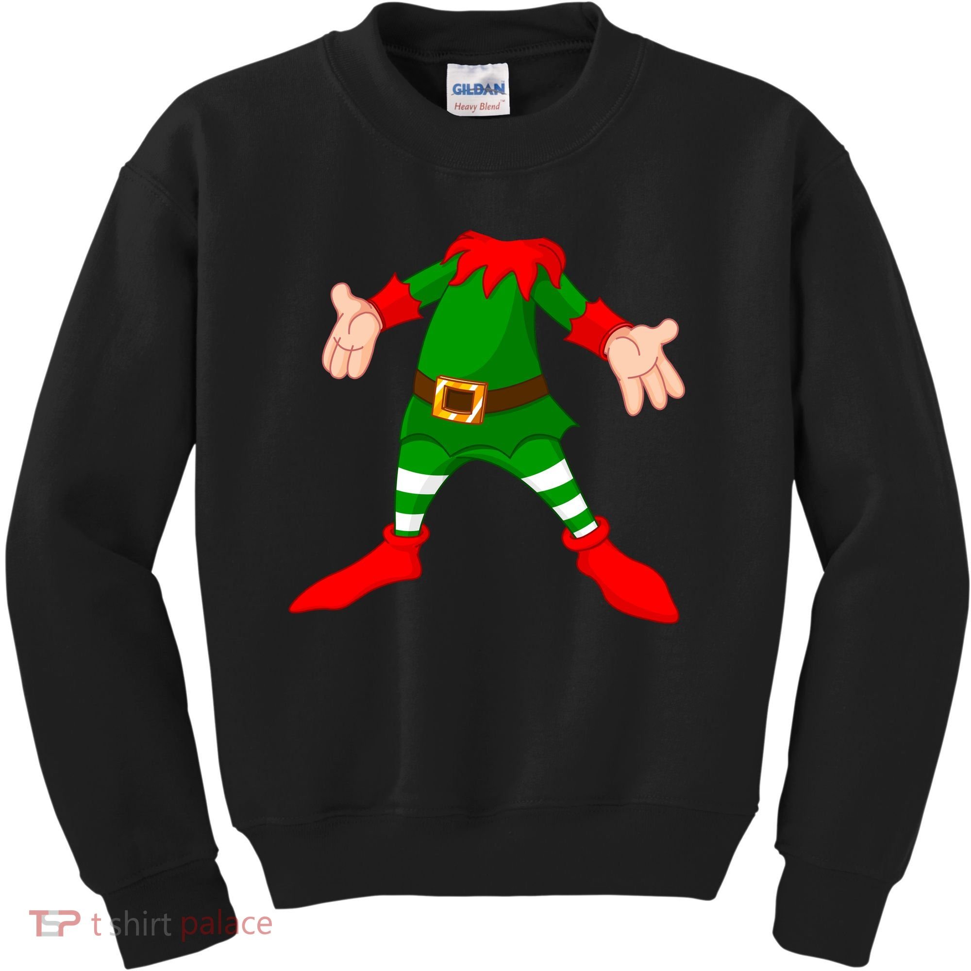Christmas Elf Big Head Suit Kids Sweatshirt