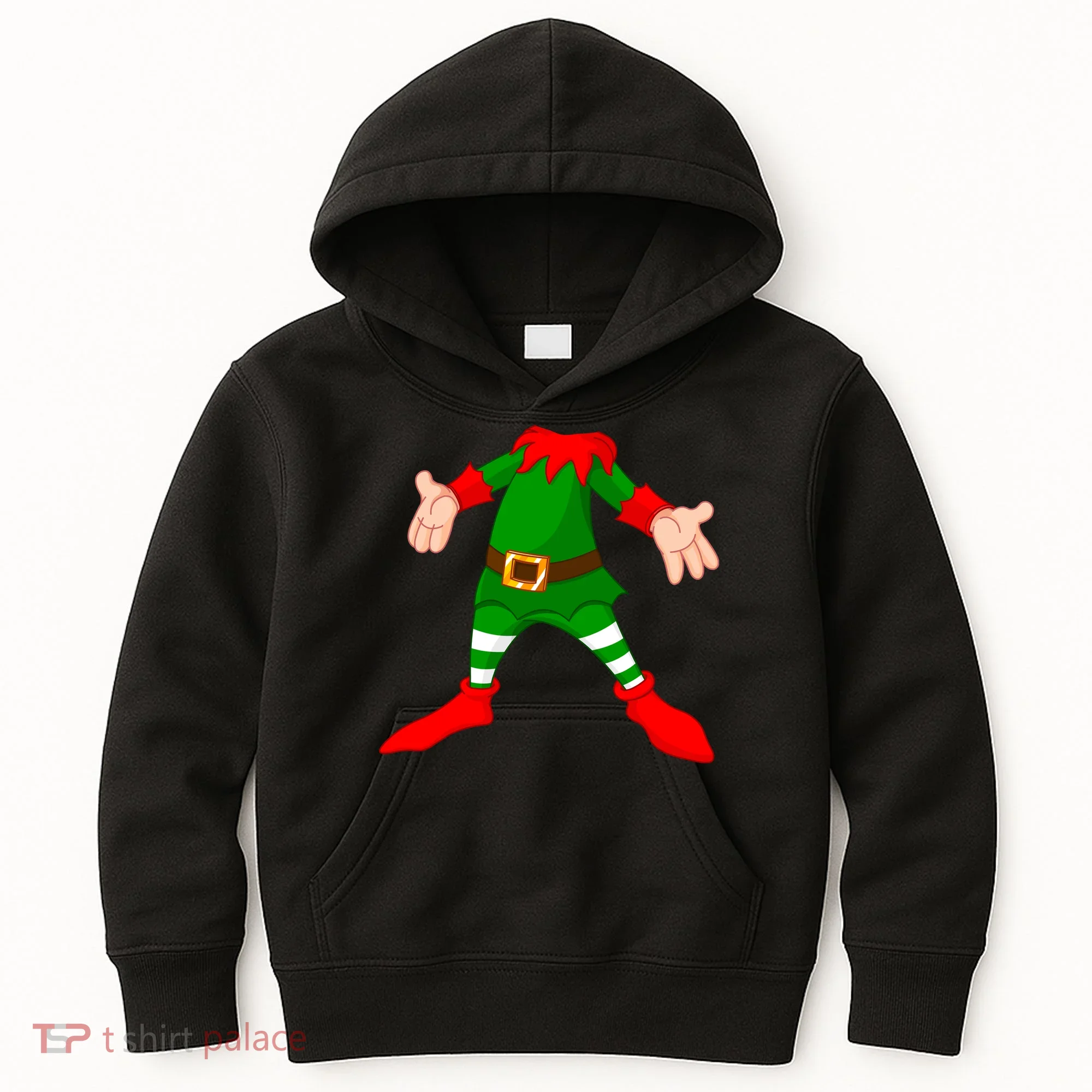 Christmas Elf Big Head Suit Kids Hoodie