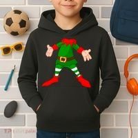 Christmas Elf Big Head Suit Kids Hoodie thumb 2
