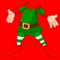 Christmas Elf Big Head Suit Santa Hat thumb 1