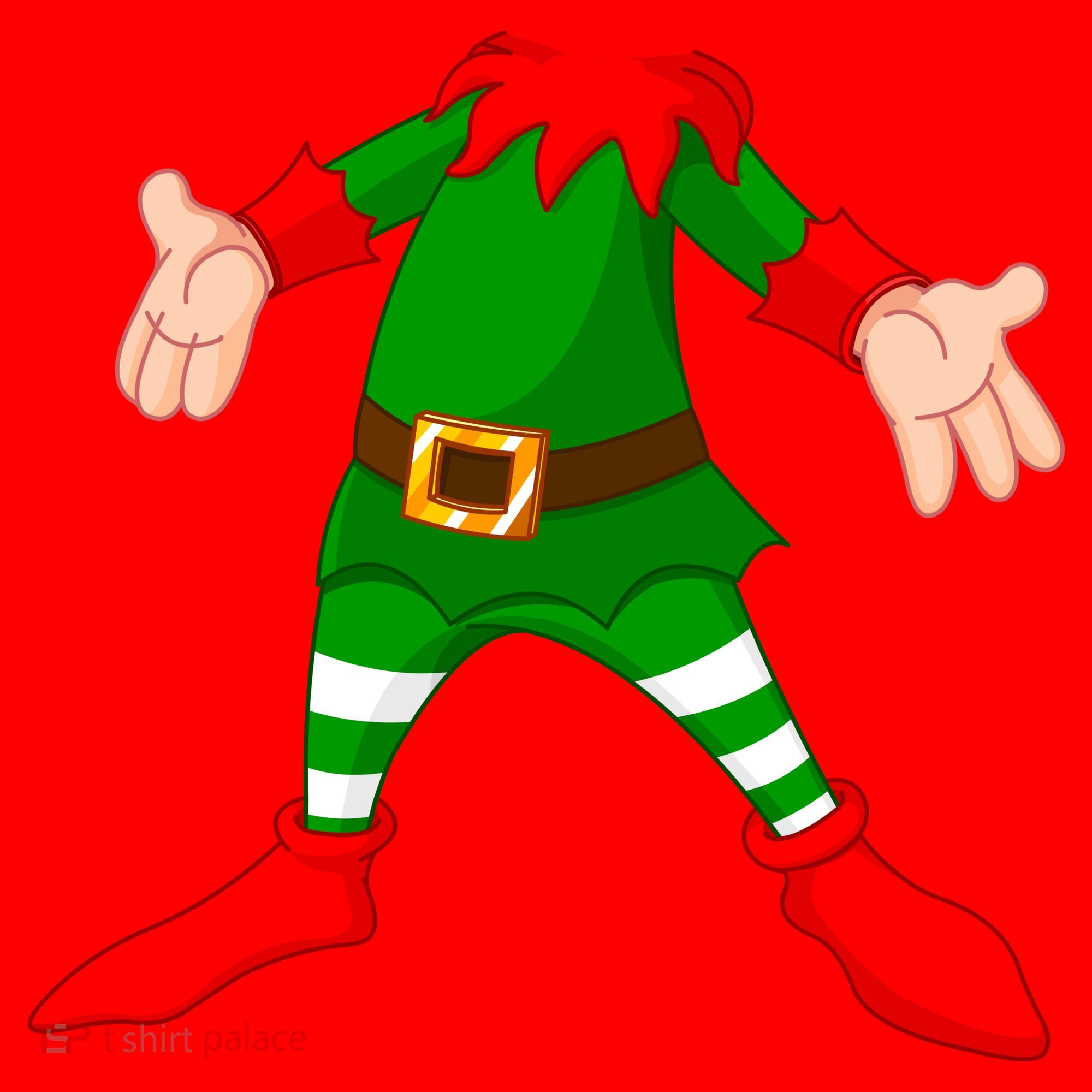 Christmas Elf Big Head Suit Santa Hat