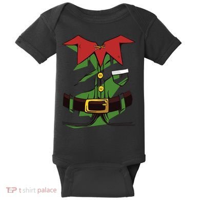 Christmas Elf Costume Funny Baby Bodysuit