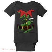 Christmas Elf Costume Funny Baby Bodysuit thumb 0