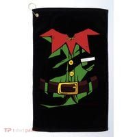 Christmas Elf Costume Funny Golf Towel thumb 0