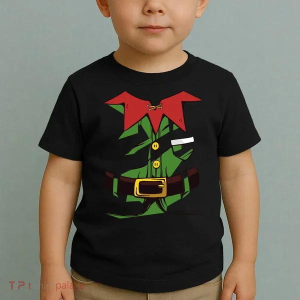 Christmas Elf Costume Funny Toddler T-Shirt