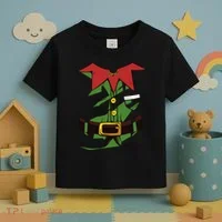 Christmas Elf Costume Funny Toddler T-Shirt thumb 3