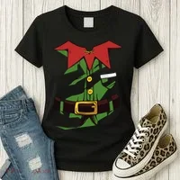 Christmas Elf Costume Funny Women's T-Shirt thumb 3
