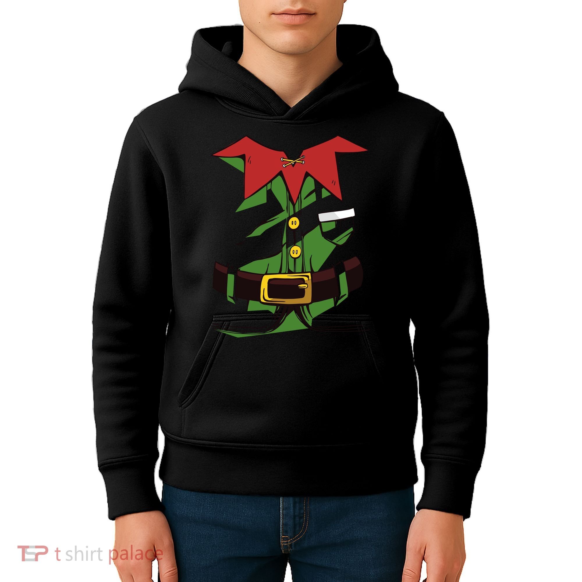 Christmas Elf Costume Funny Kids Hoodie
