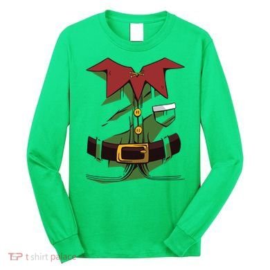 Christmas Elf Costume Funny Long Sleeve Shirt