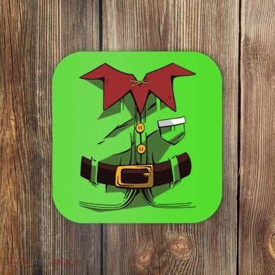 Christmas Elf Costume Funny Coaster