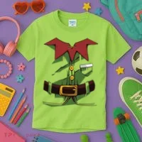 Christmas Elf Costume Funny Kids T-Shirt thumb 3